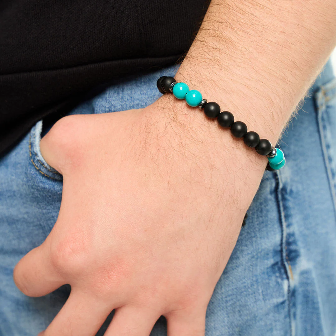 5 & 2 Teal/Black Unisex Bracelet - Image 4